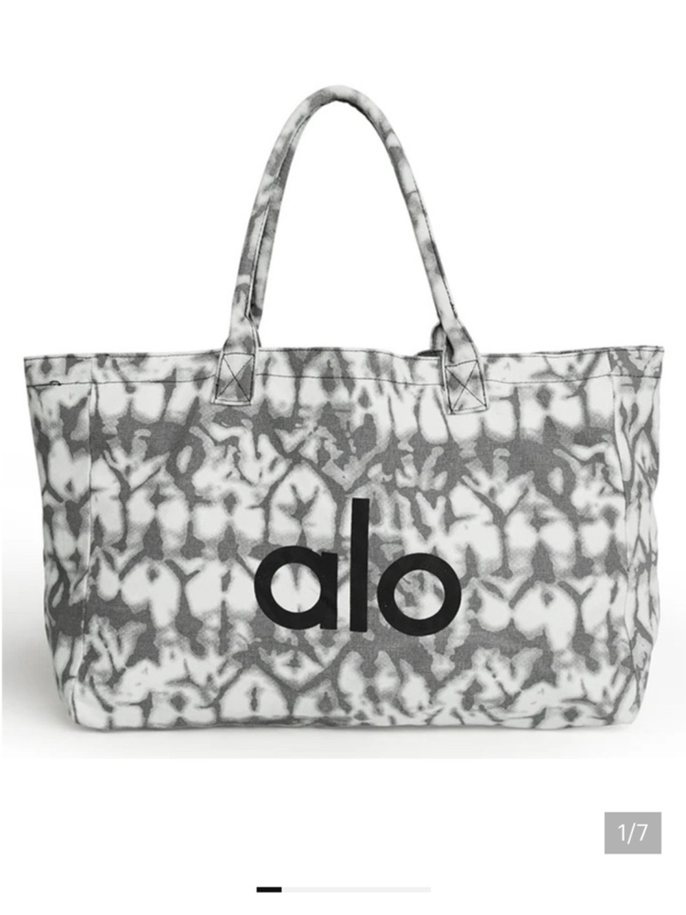 Brand new in bag ALO Yoga Tie-Dye Canvas Tote - Gray & White